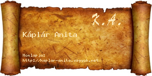 Káplár Anita névjegykártya